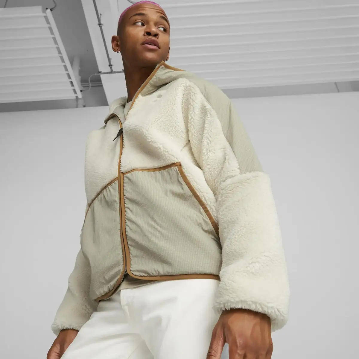 Puma Sherpa Hooded Jacket Bej Erkek Sherpa Ceket