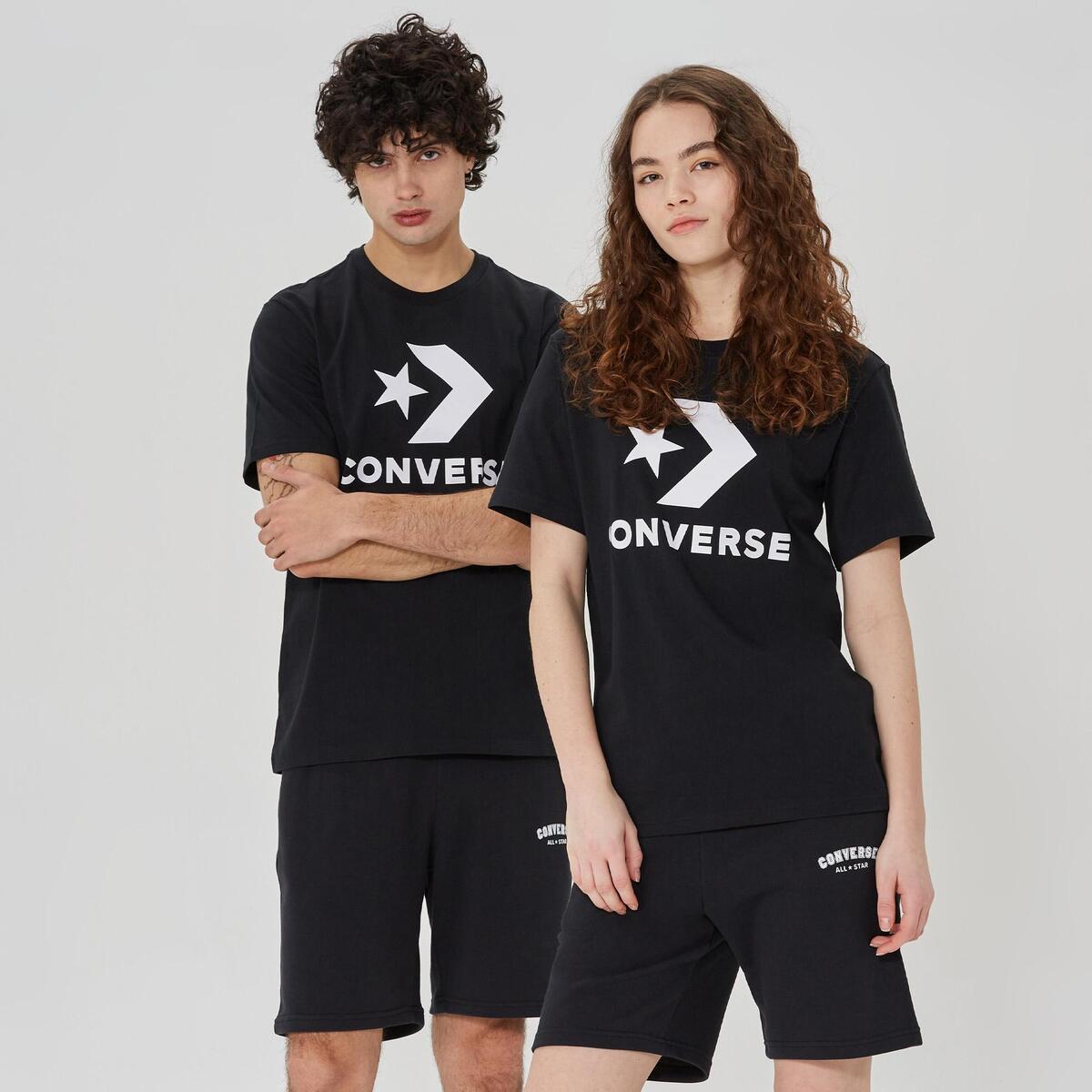 Converse STAR CHEVRON TEE COZY MOSS Siyah Unisex T-Shirt