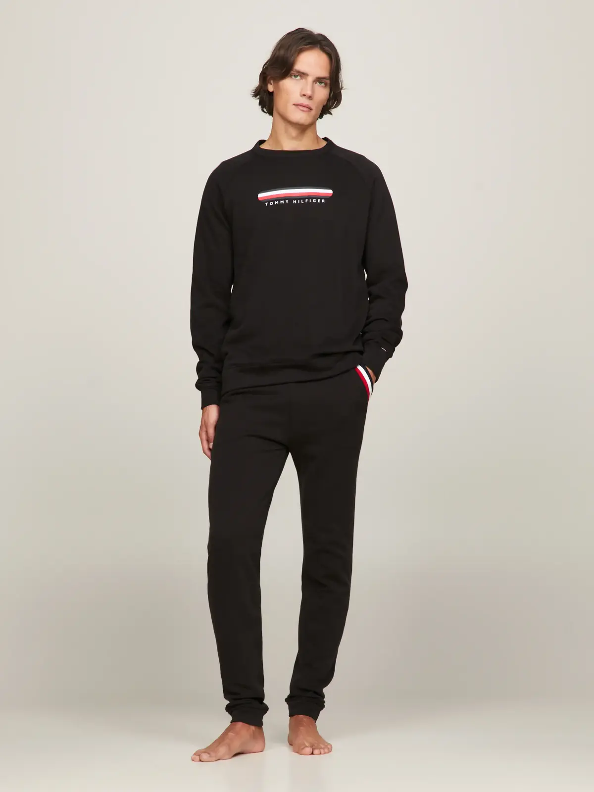 Tommy Hilfiger TRACK PANT Erkek Siyah Eşofman Altı