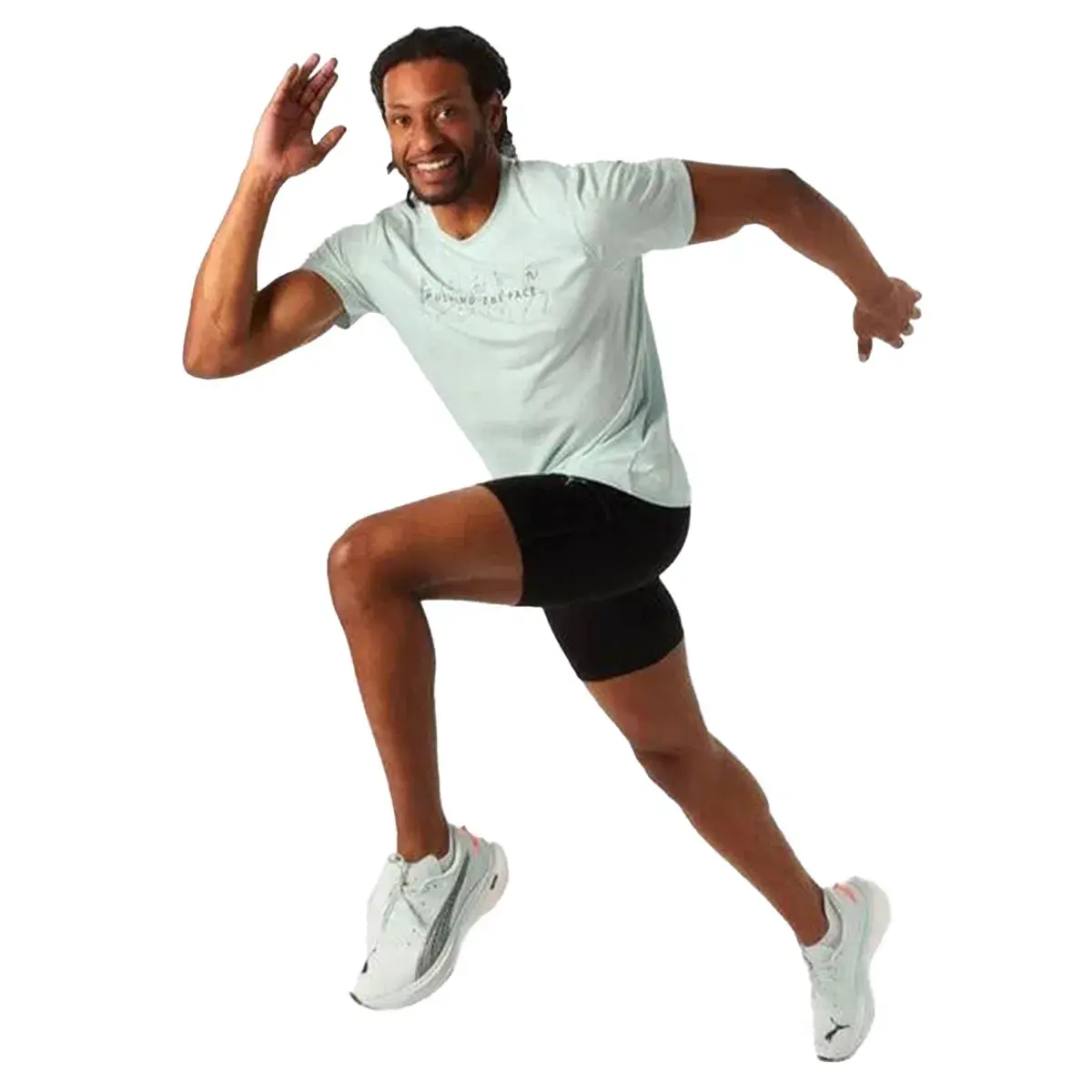 Puma GRAPHICS RUNNING ILLUSTRATIO Mavi Erkek T-Shirt