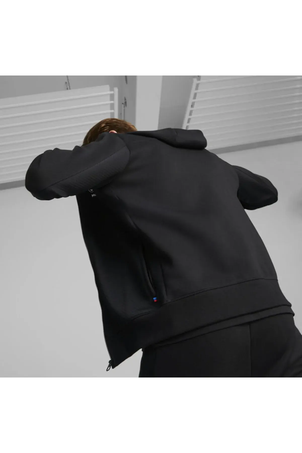 Puma Bmw Mms Hdd Sweat Jacket Cotton Siyah Erkek Fermuarlı Hoodie