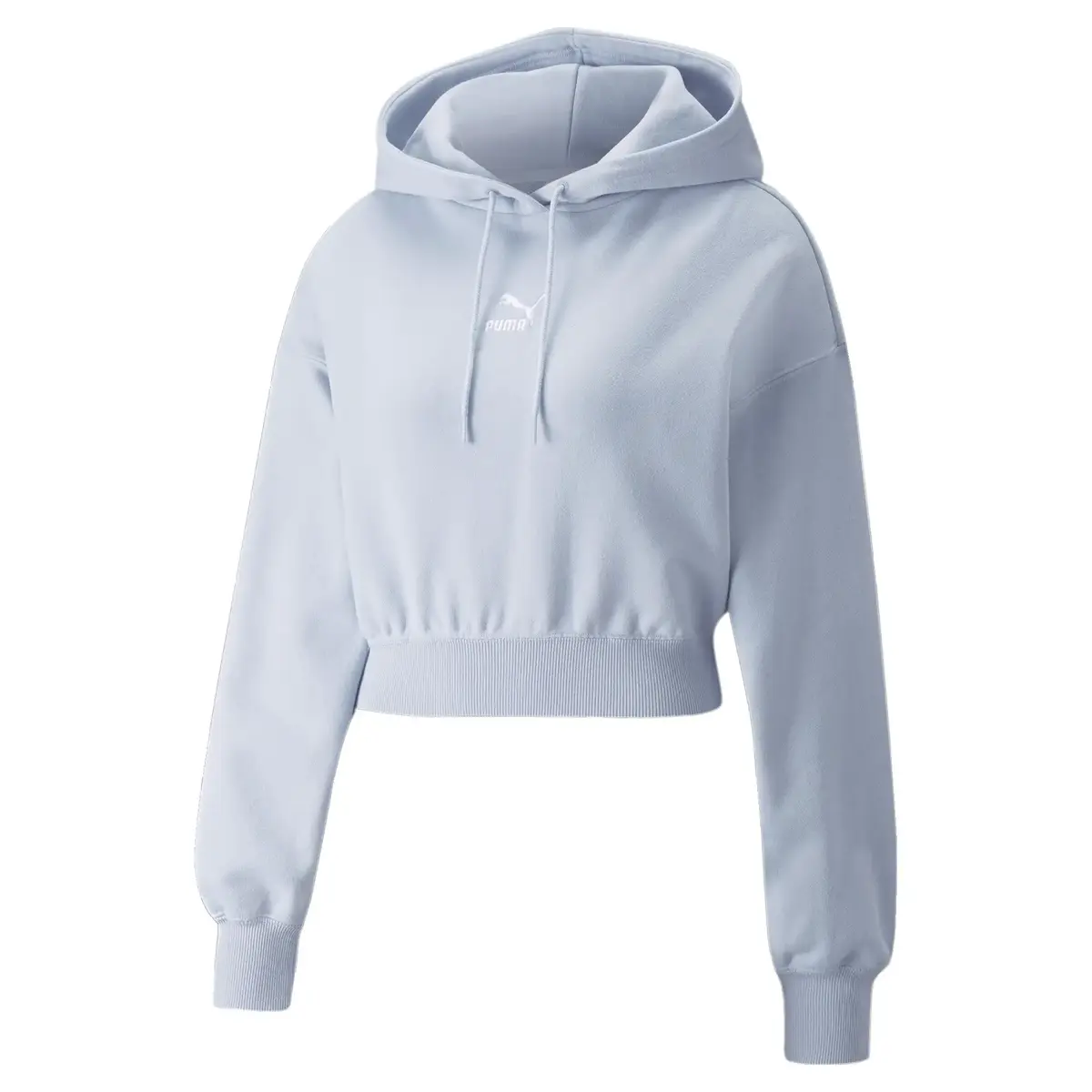 Puma Classics Crop Hoodie TR Arctic Ice Mavi Kadın Sweatshirt