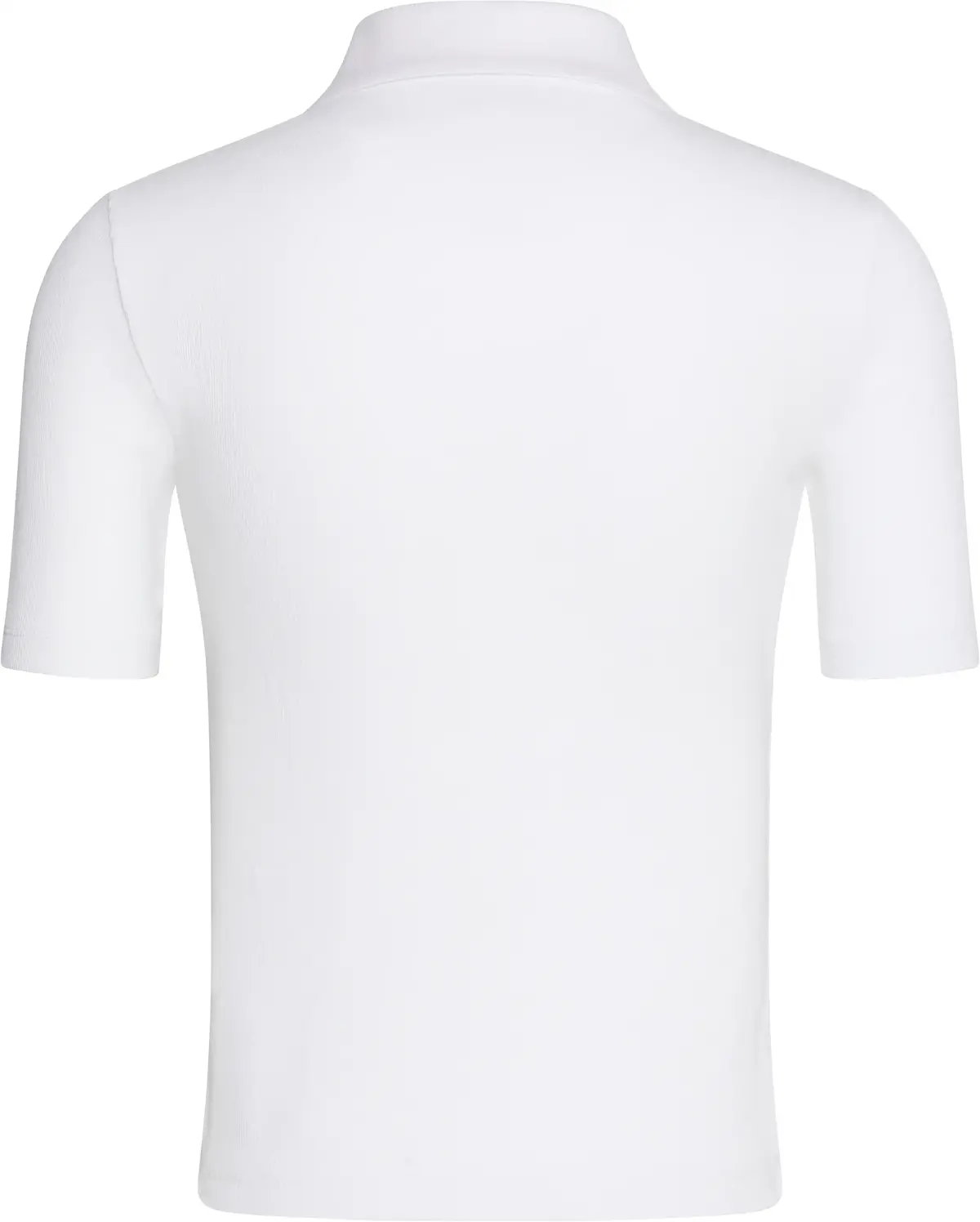 Calvin Klein A - WOVEN LABEL 2X2 RIB POLO Beyaz Kadın Polo T-Shirt