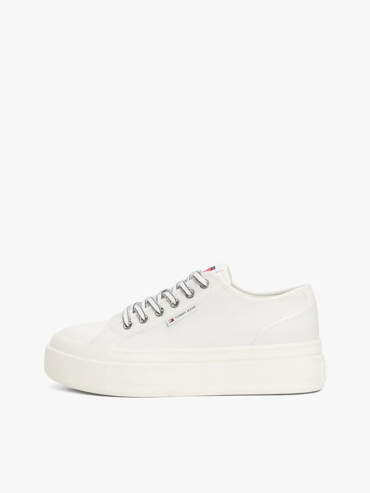 Tommy Hilfiger TJW FOXING VULC LC L, YBL Beyaz Kadın Spor Ayakkabı & Sneaker