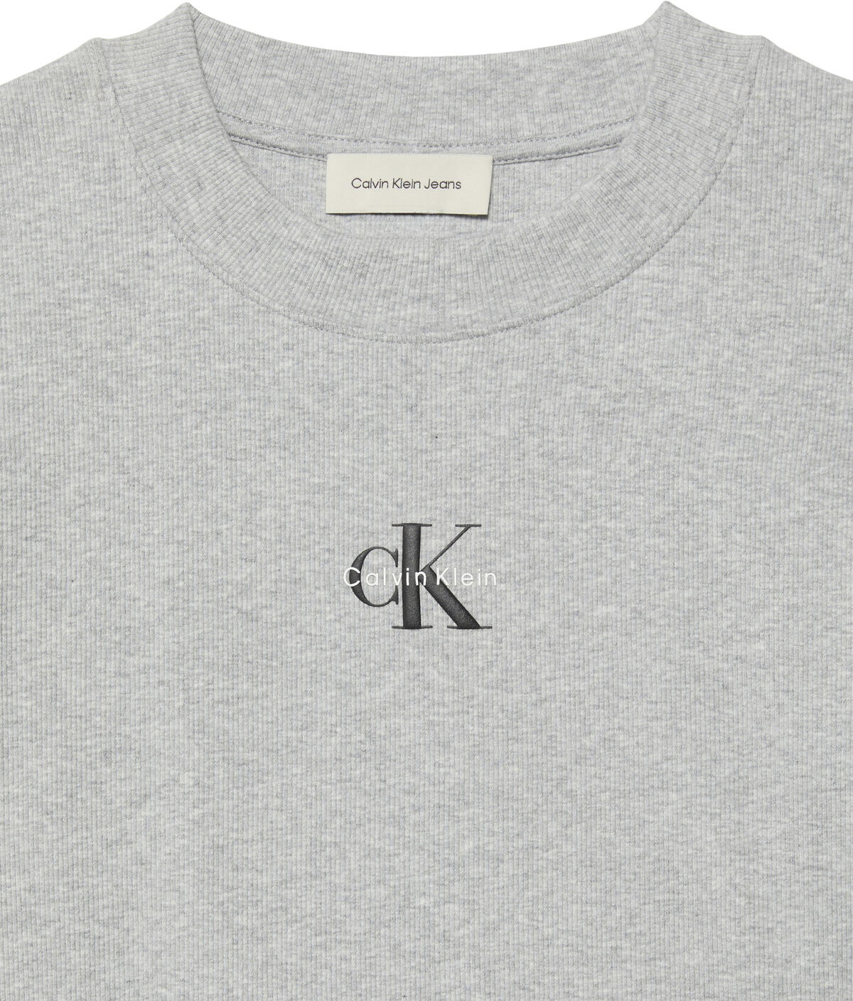 Calvin Klein A- MONOGRAM BABY TEE Gri Kadın T-Shirt Calvin Klein A- MONOGRAM BABY TEE Gri Kadın T-Shirt