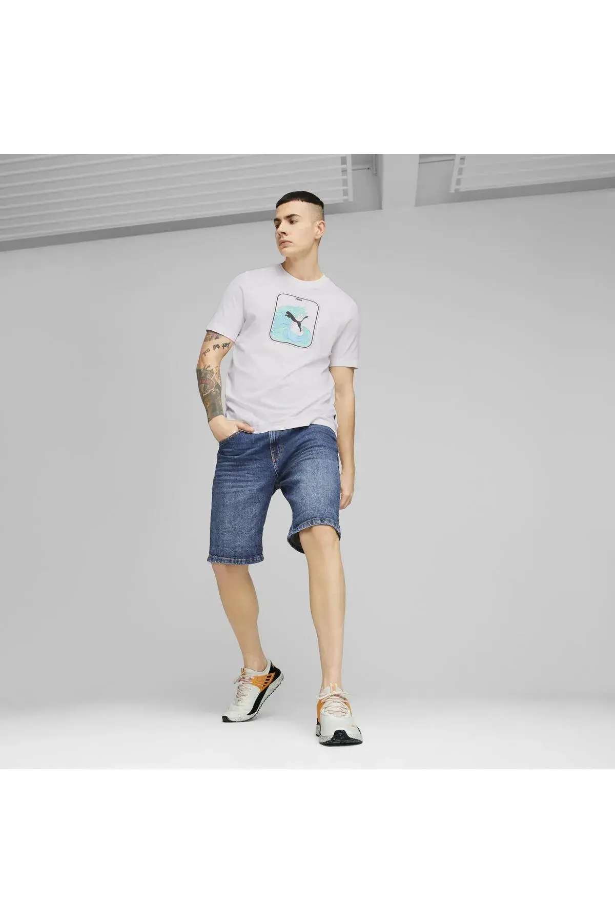 Puma Graphıcs Wave Tee Beyaz Erkek Tişört