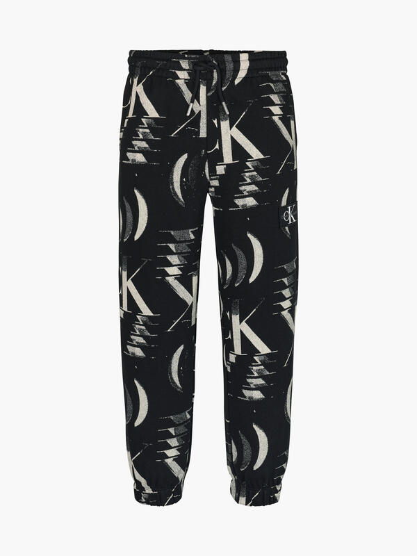 Calvin Klein GLITCHED MONOGRAM JO Erkek Siyah Jogger