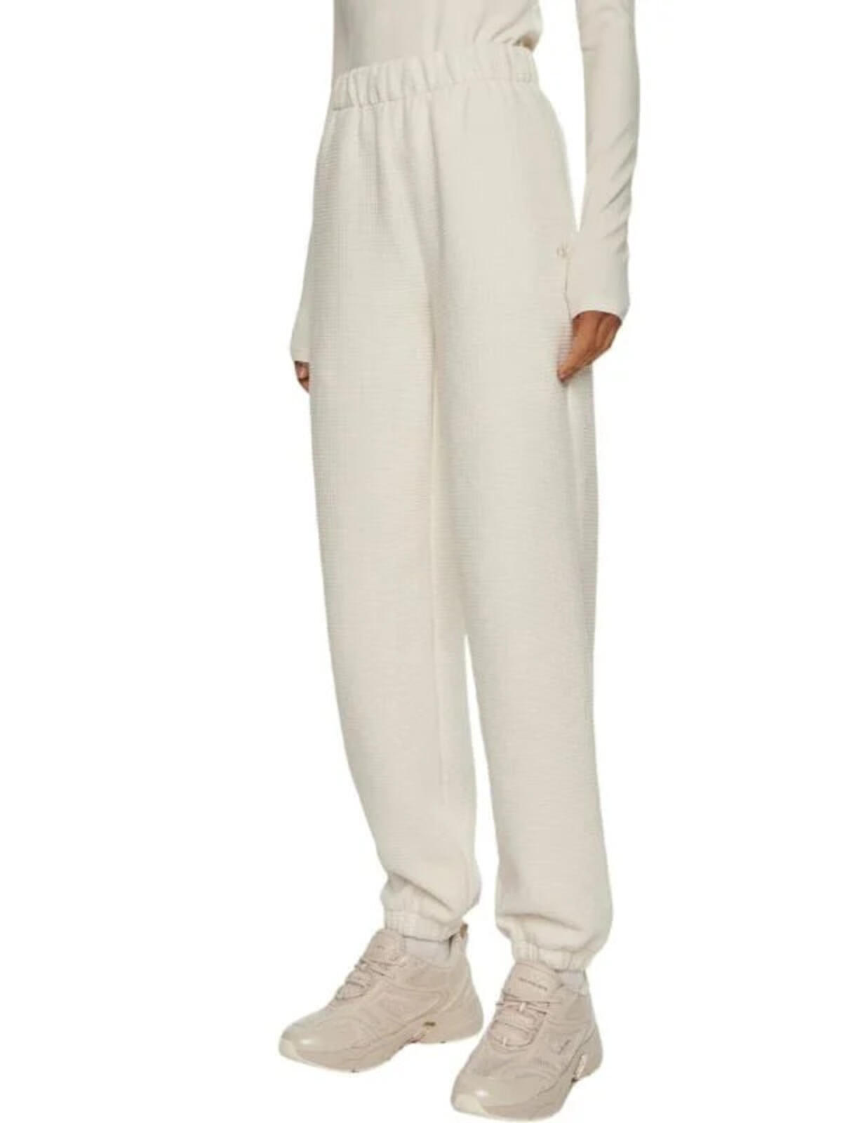Calvin Klein WAFFLE KNIT CUFFED Beyaz Kadın Eşofman Altı