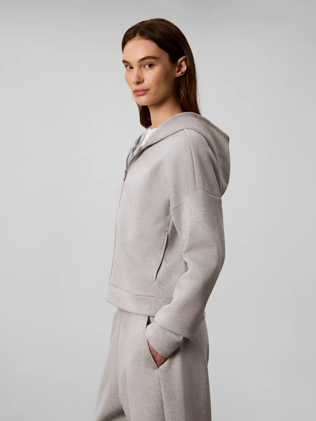 Calvin Klein COTTON SPACER HOODI, P7A Gri Kadın Ceket