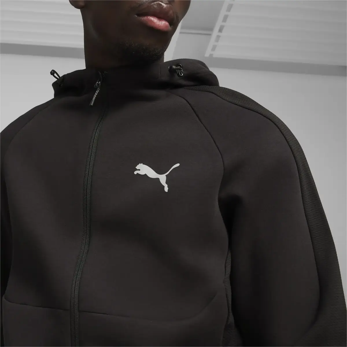 Puma EVOSTRIPE Full-Zip Hoodie DK Siyah Erkek Sweatshirt