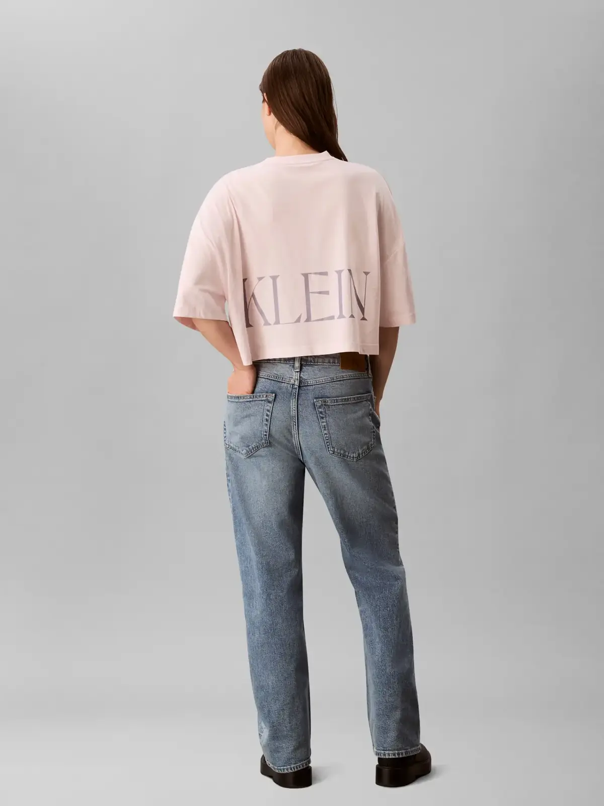 Calvin Klein SS CROP, Pembe Kadın Crop Tişört