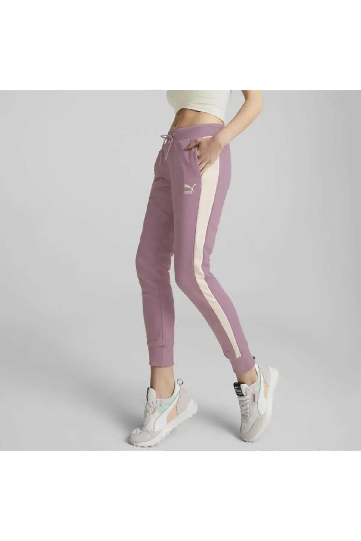 Puma Iconic T7 Track Pants Tr Cl (S) Mor Kadın Eşofman Altı