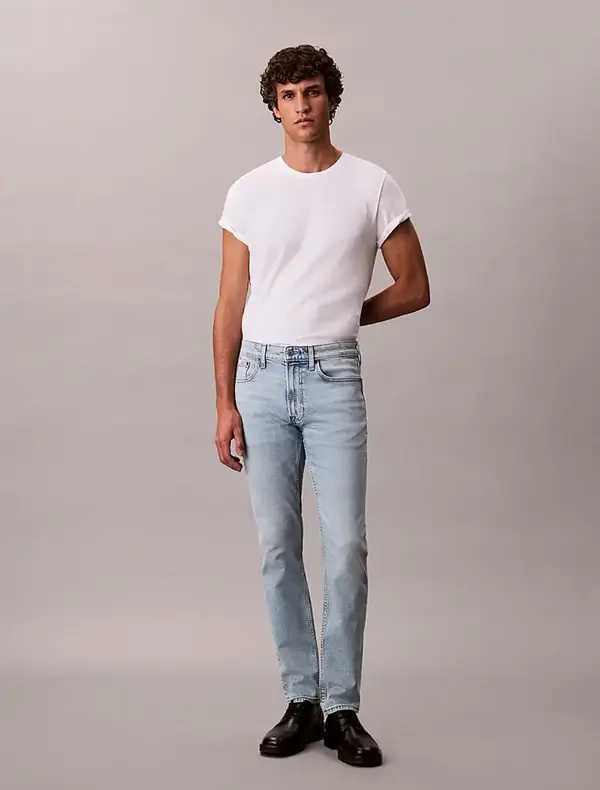 Calvin Klein SLIM MARBLED BEACON JEAN REGEN Lacivert Erkek Jeans