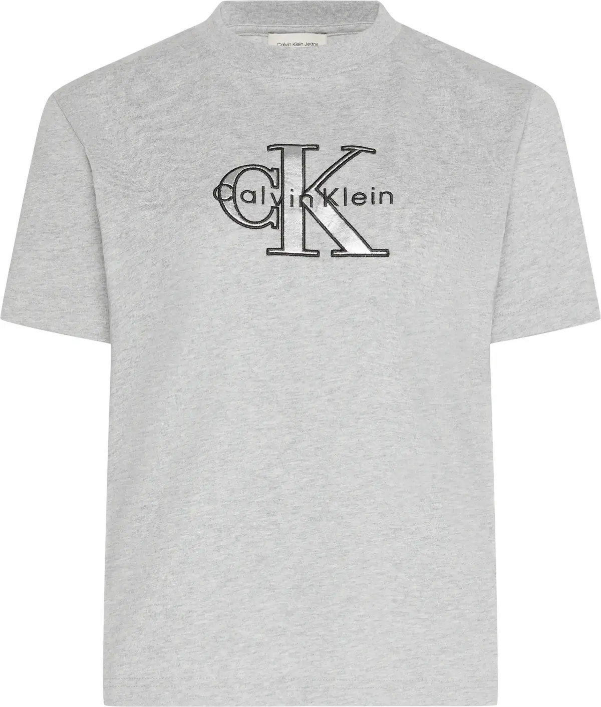 Calvin Klein SS CLASSIC MONOLOGO METALLIC CNE Kadın Gri T-Shirt
