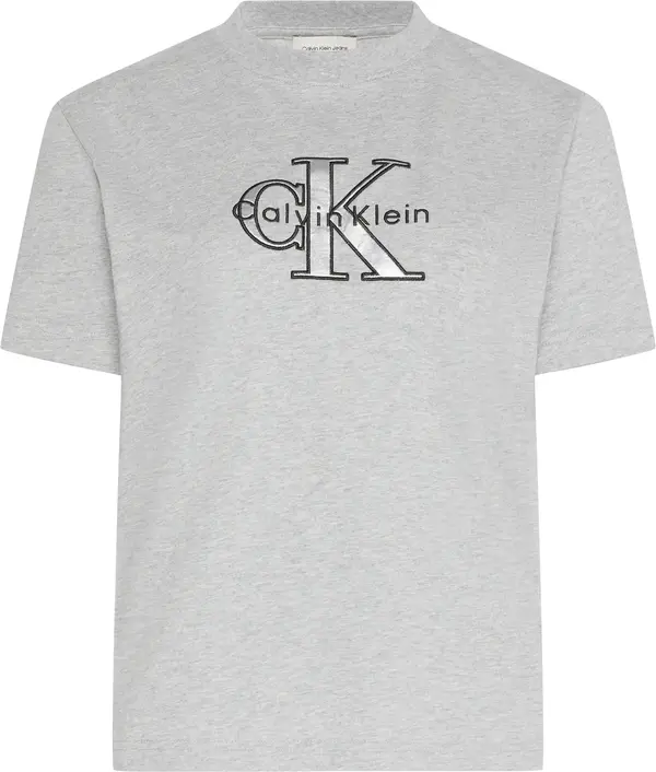 Calvin Klein SS CLASSIC MONOLOGO METALLIC CNE Kadın Gri T-Shirt