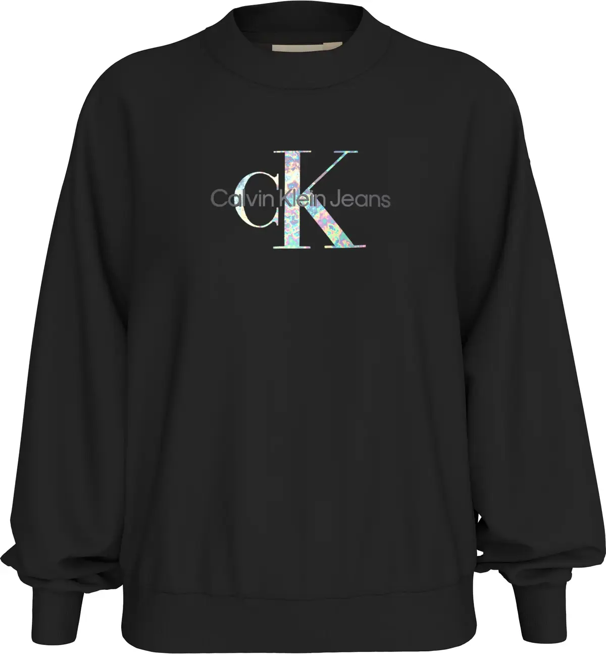 Calvin Klein GLOSSY MONOLOGO REGU, BEH Siyah Kadın Sweatshirt