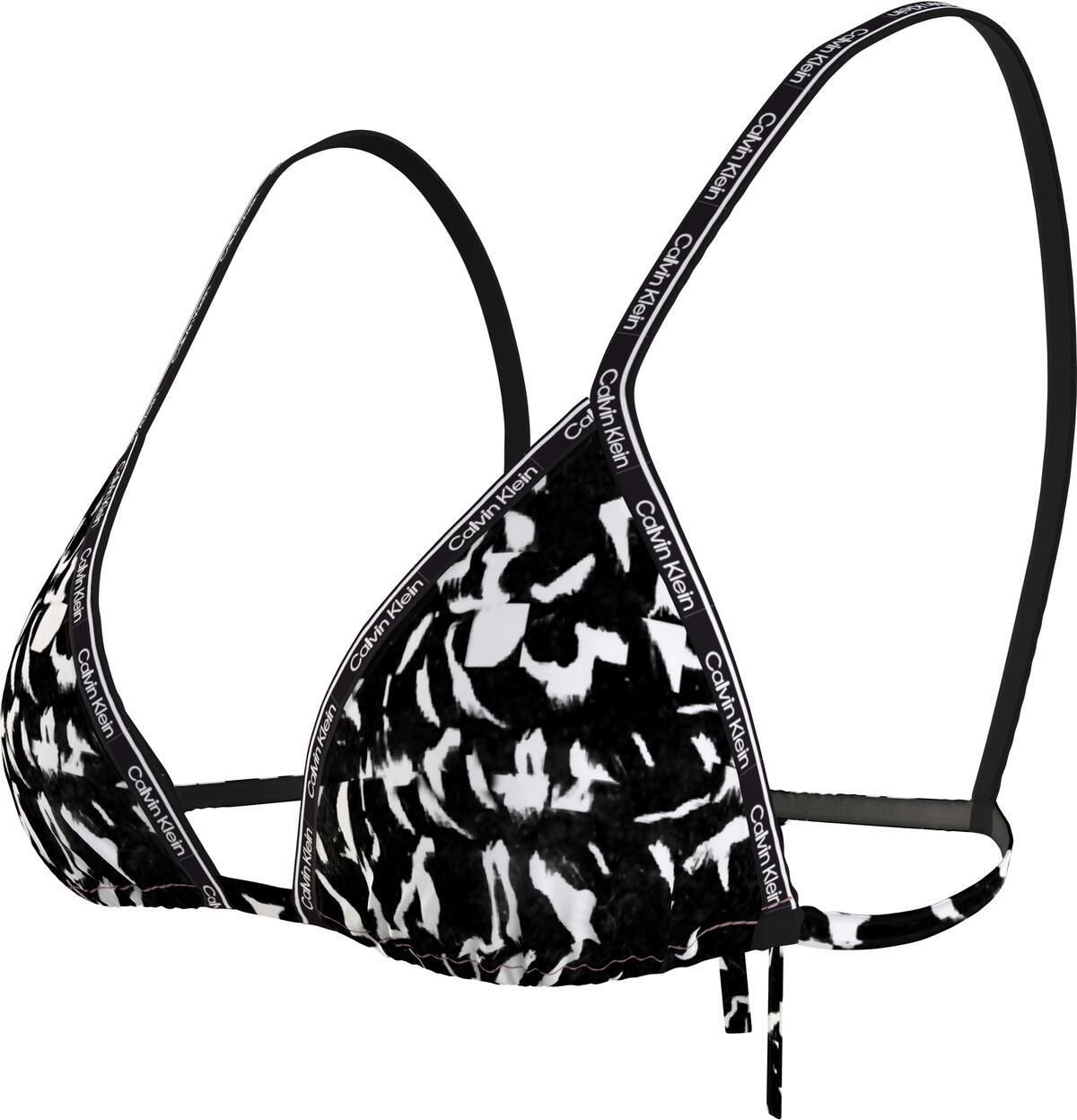 Calvin Klein TRIANGLE-RP-PRINT Kadın Siyah Bikini Üstü