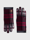 Tommy Hilfiger TOMMY CHECK LEATHER Kadın Kırmızı Eldiven