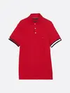 Tommy Hilfiger FLAG CUFF SLIM POLO, XLD Kırmızı Erkek T-Shirt & Polo