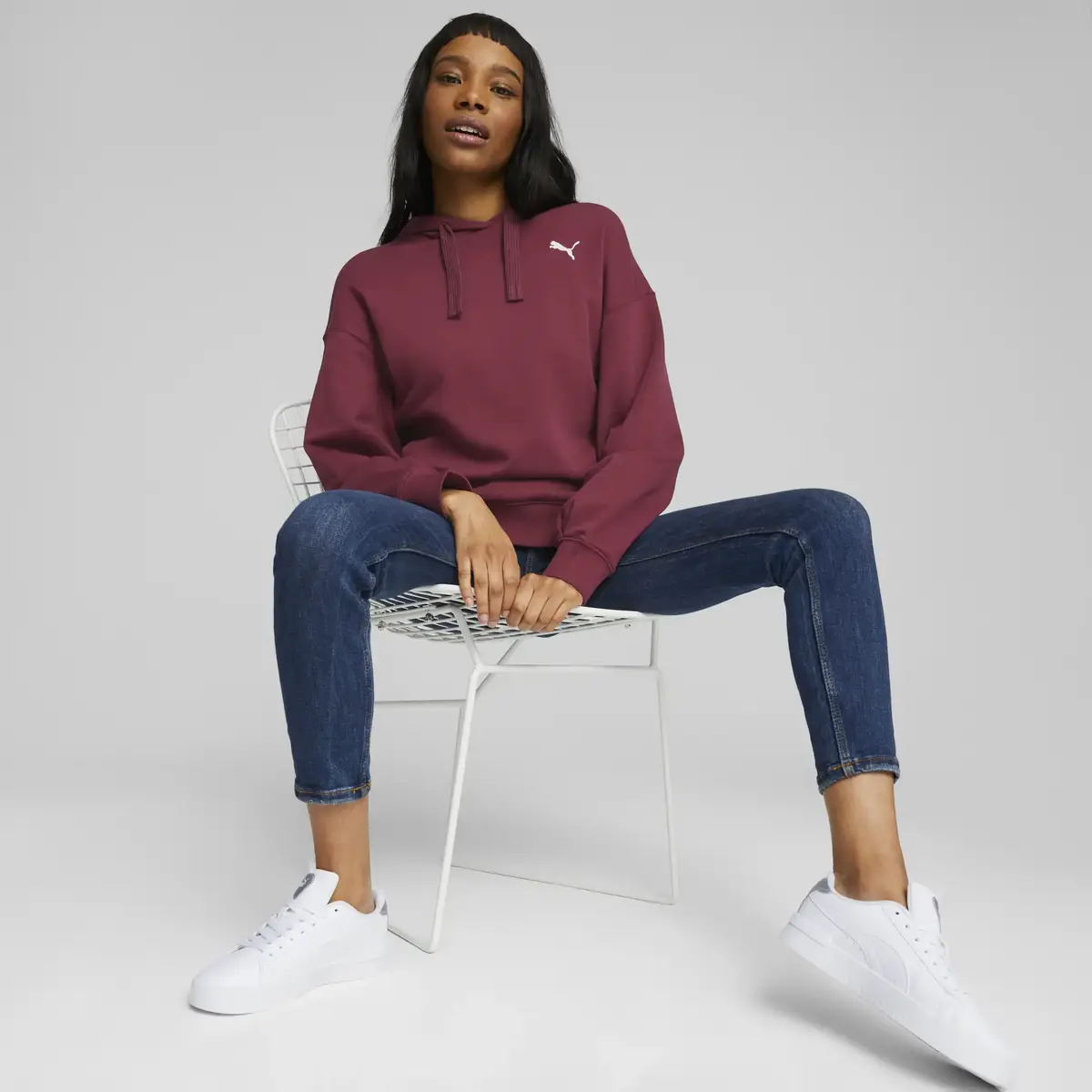 Puma HER Hoodie TR Bordo Kadın Sweatshirt