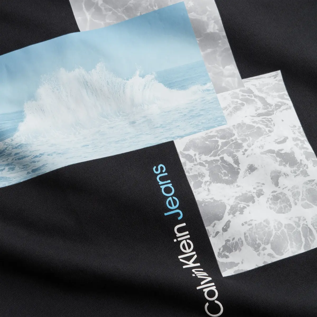 Calvin Klein SPLASH PHOTOPRINT CR Erkek Siyah Sweatshirt