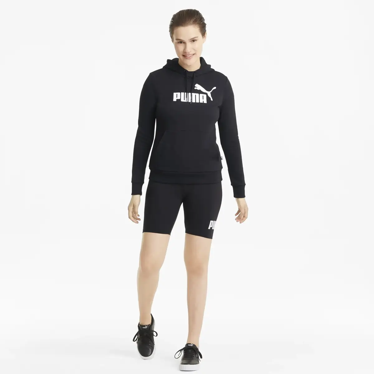 Puma ESS Logo Hoodie Siyah Kadın Tayt