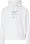 Calvin Klein MIXED PRINT STENCIL Erkek Beyaz Hoodie