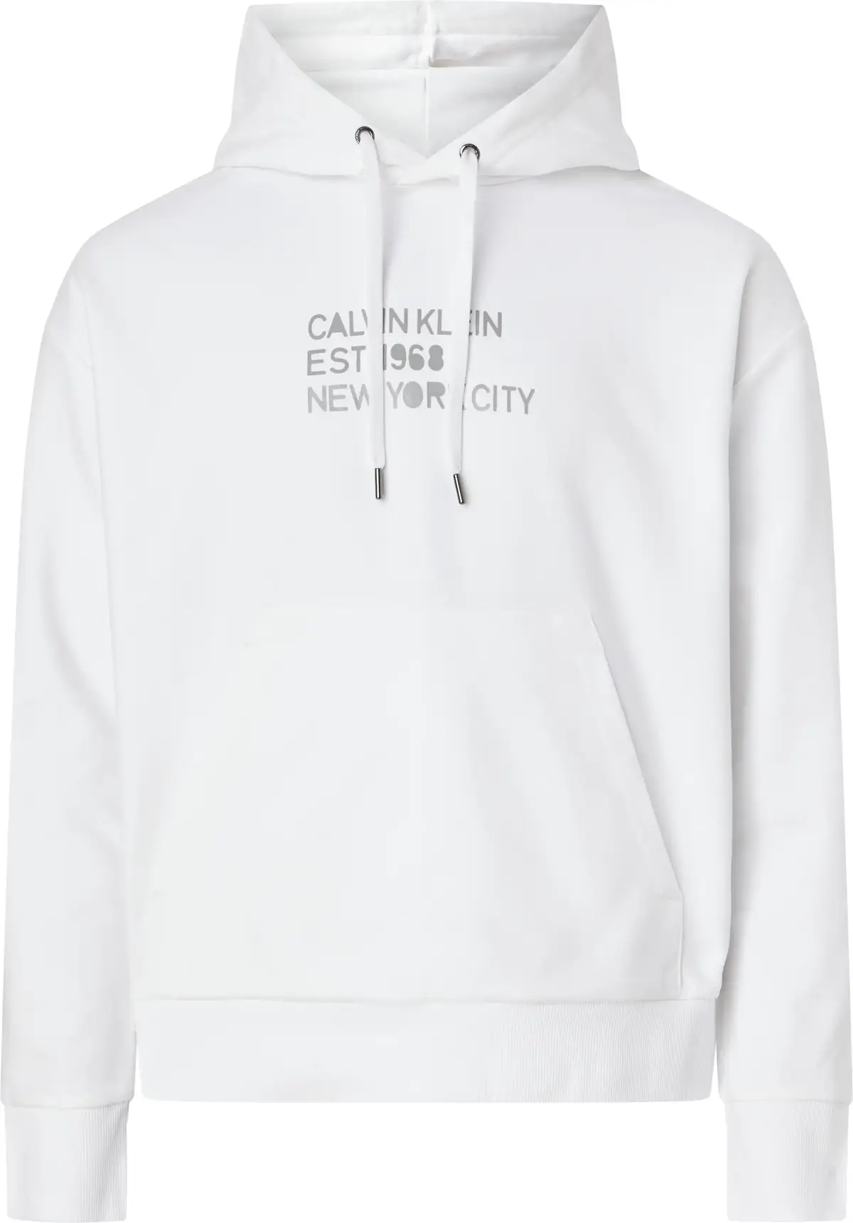 Calvin Klein MIXED PRINT STENCIL Erkek Beyaz Hoodie