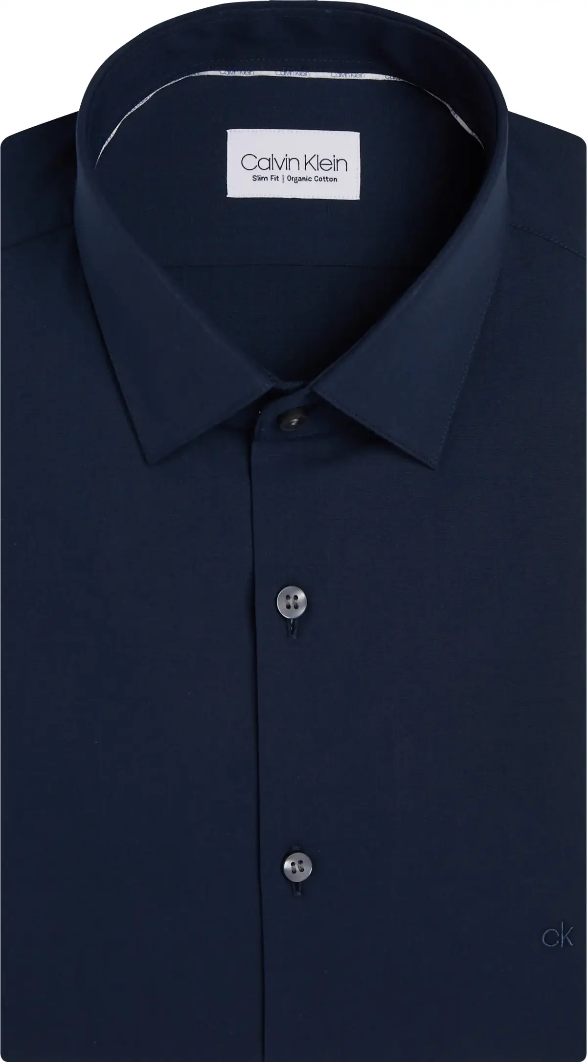 Calvin Klein POPLIN STRETCH SLIM Erkek Lacivert Gömlek