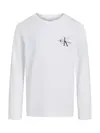 Calvin Klein CHEST MONOLOGO LS Beyaz Çocuk Sweatshirt