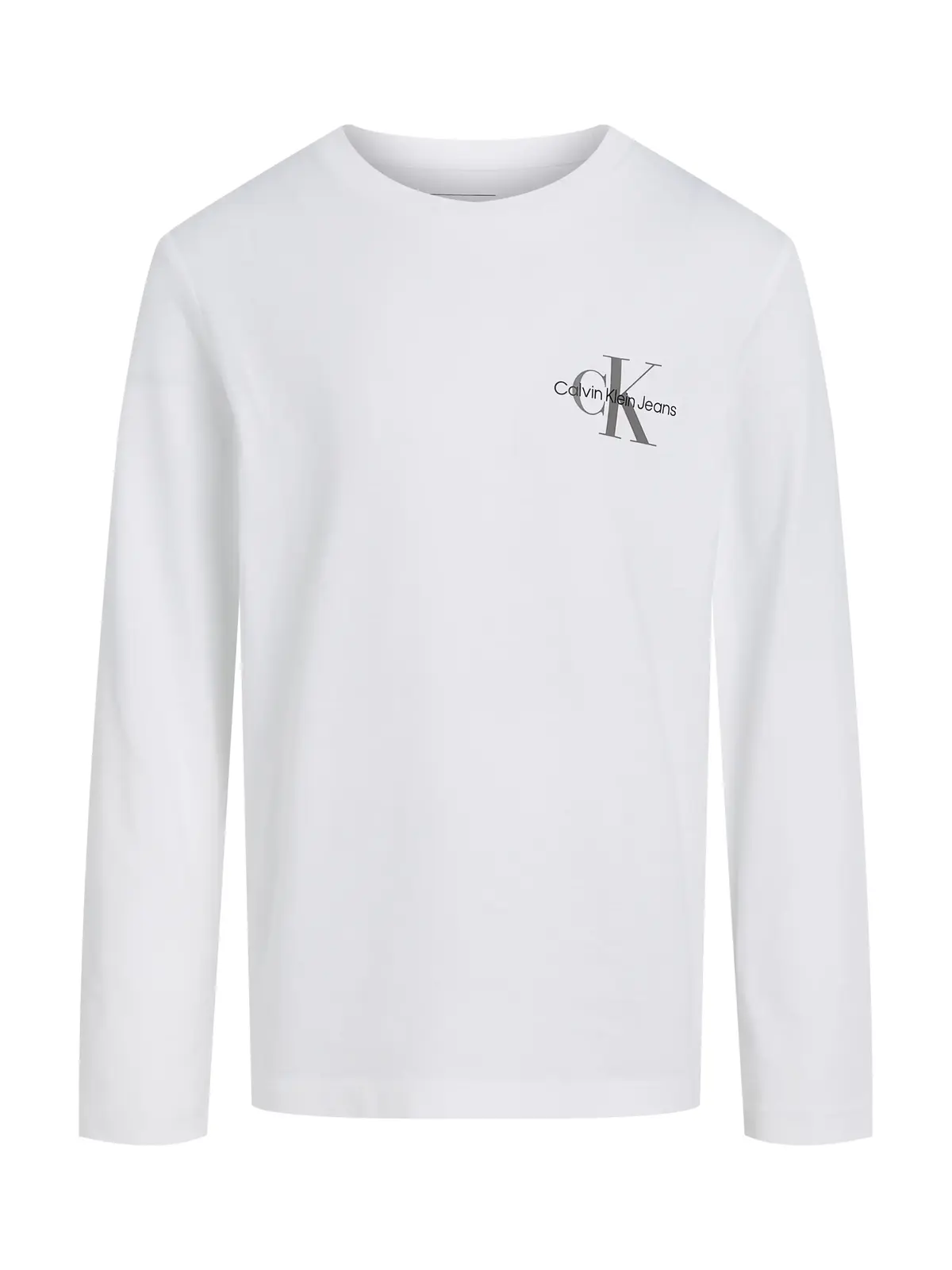 Calvin Klein CHEST MONOLOGO LS Beyaz Çocuk Sweatshirt