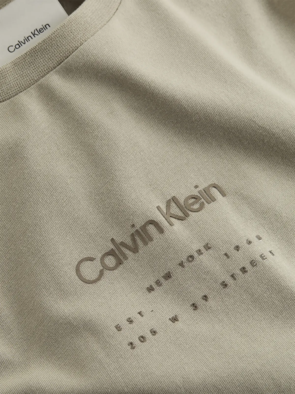 Calvin Klein RAISED EDITORIAL LOG, PAH Bej Erkek T-Shirt & Polo