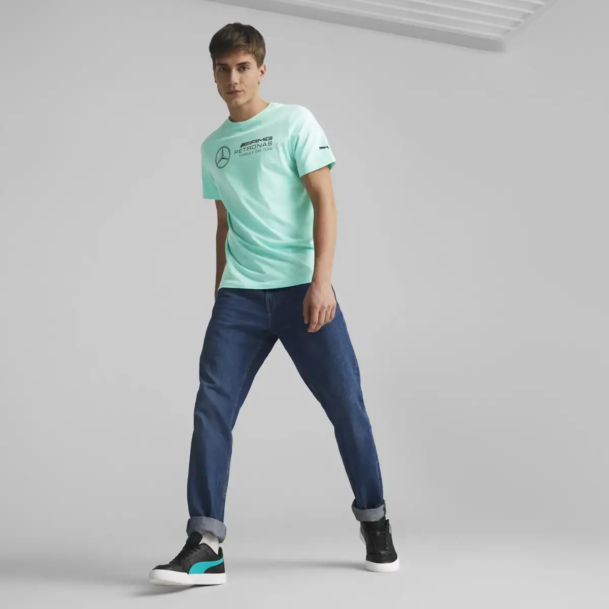 Puma MAPF1 ESS Logo Tee Erkek Mint T-Shirt