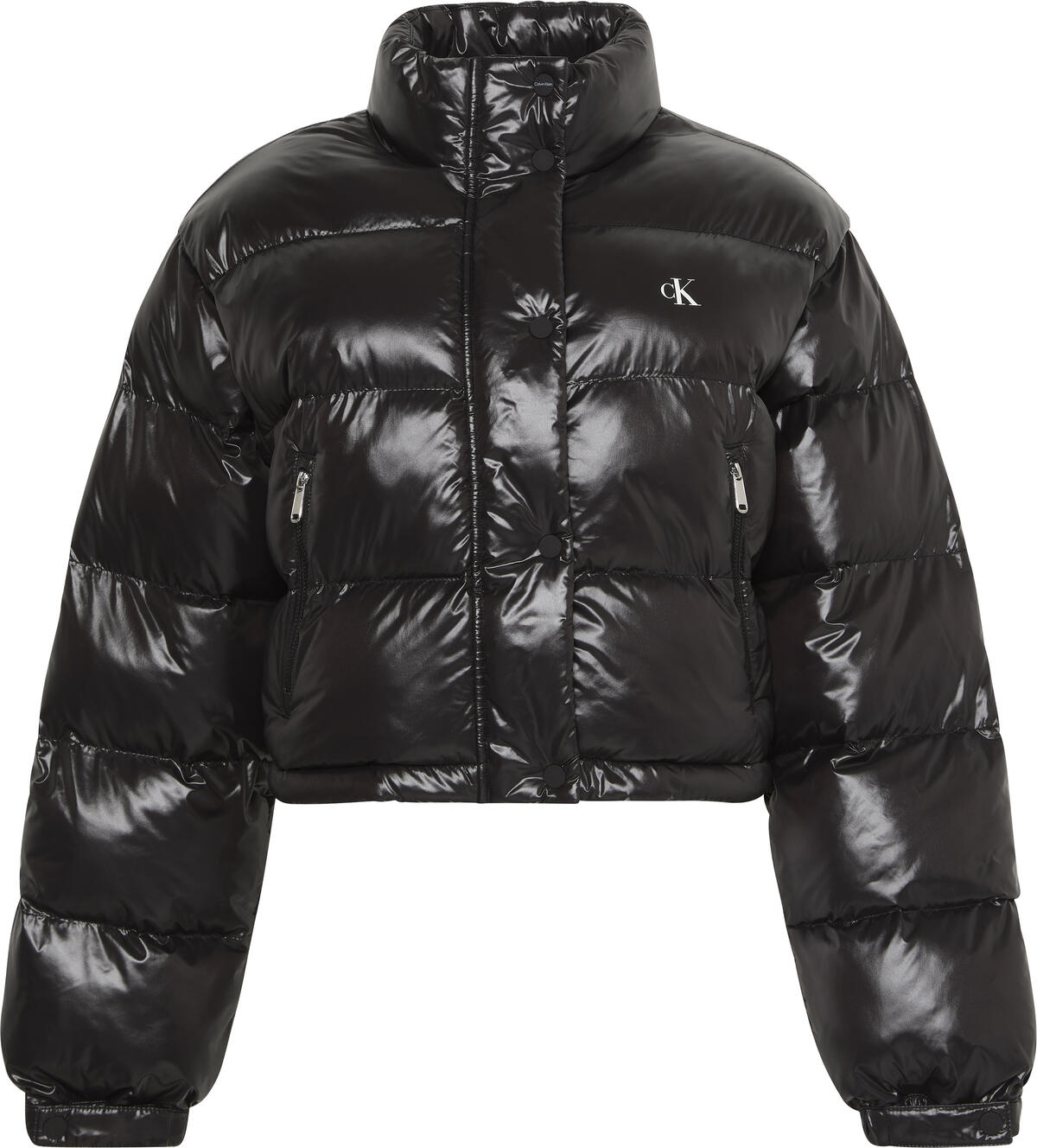 Calvin Klein SHINE CROP PUFFER JACKET Siyah Kadın Mont