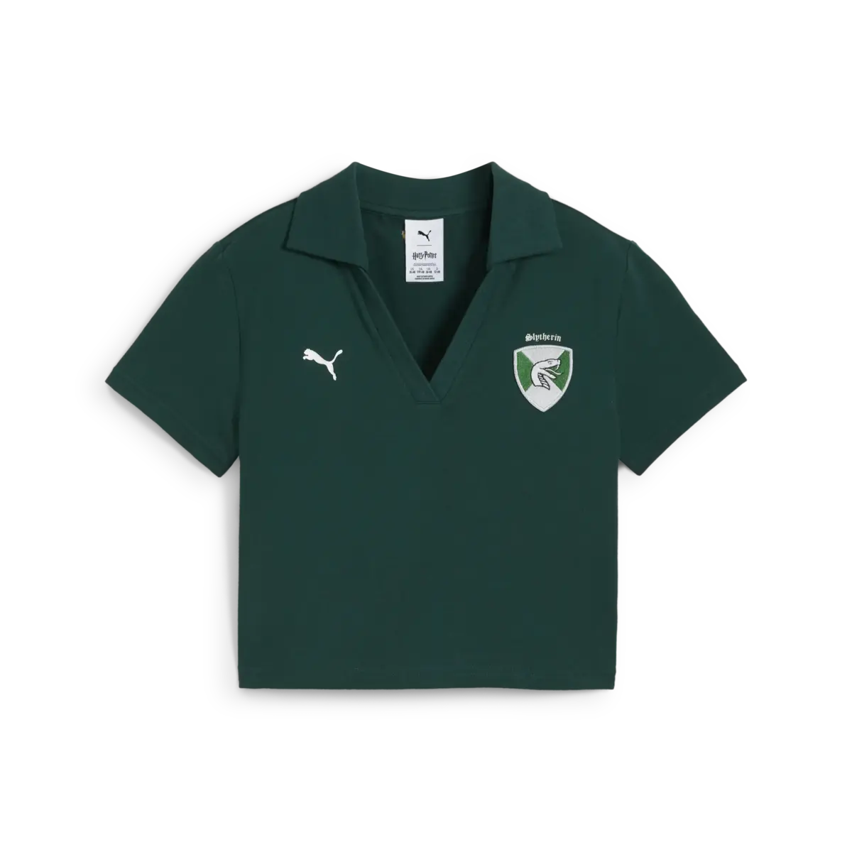 Puma PUMA X HARRY POTTER Polo Yeşil Kadın Crop Polo T-Shirt