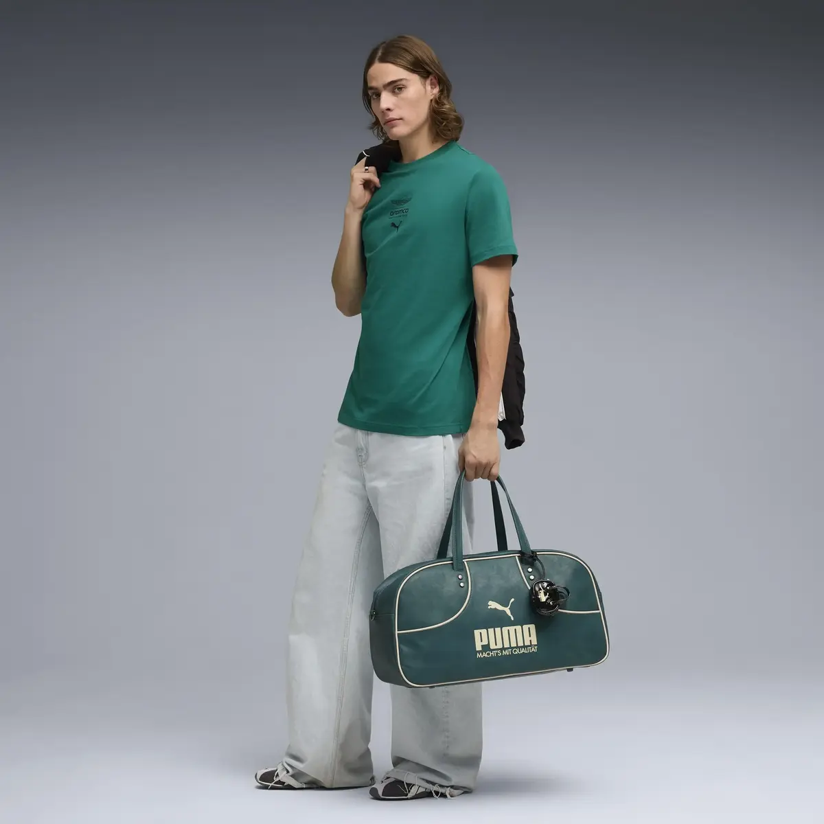 Puma AMF1 Essential Logo Tee 1 Yeşil Erkek T-Shirt