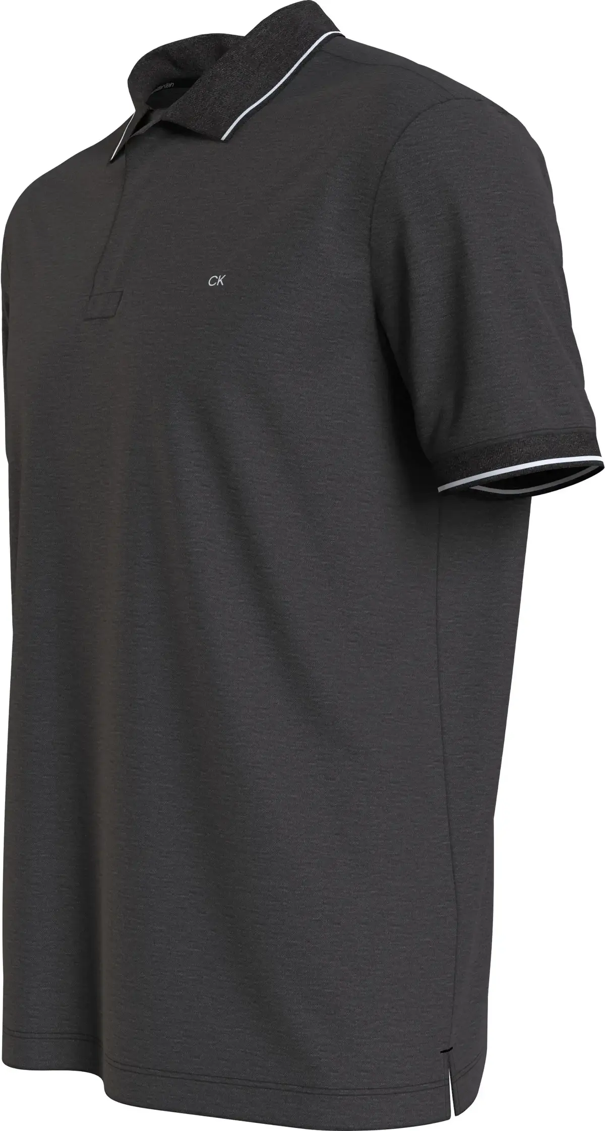 Calvin Klein STRETCH PIQUE TIPPIN Erkek Siyah Polo T-Shirt
