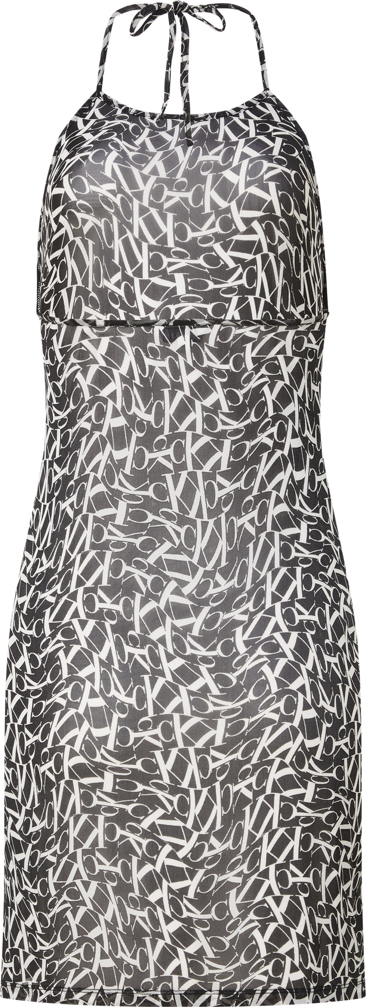 Calvin Klein DRESS-MESH-PRINT Kadın Siyah Elbise