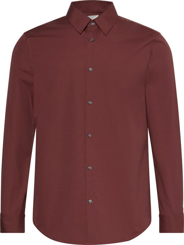 Calvin Klein LS SOLID SUPIMA STRETCH SLIM SHI Kahverengi Erkek Gömlek