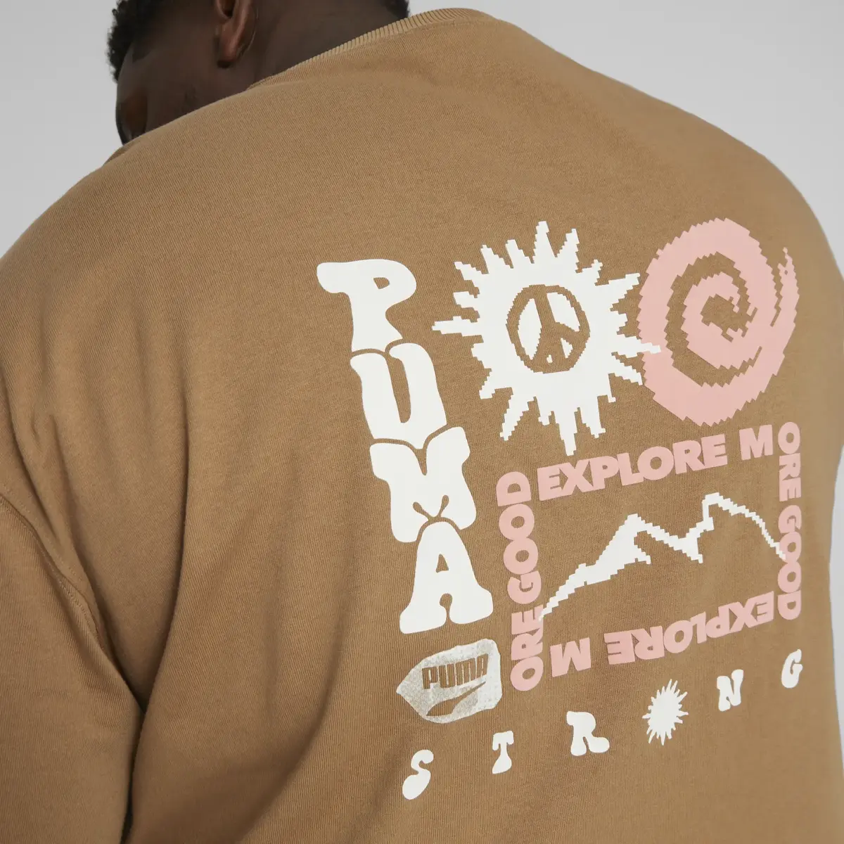 Puma DOWNTOWN Graphic Tee Bej Erkek T-shirt