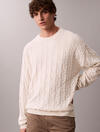 Calvin Klein LS EASY AOP COTTON C, YAS Erkek Krem Kazak