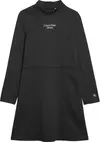 Calvin Klein PUNTO MOCKNECK LS DR Kadın Siyah Elbise