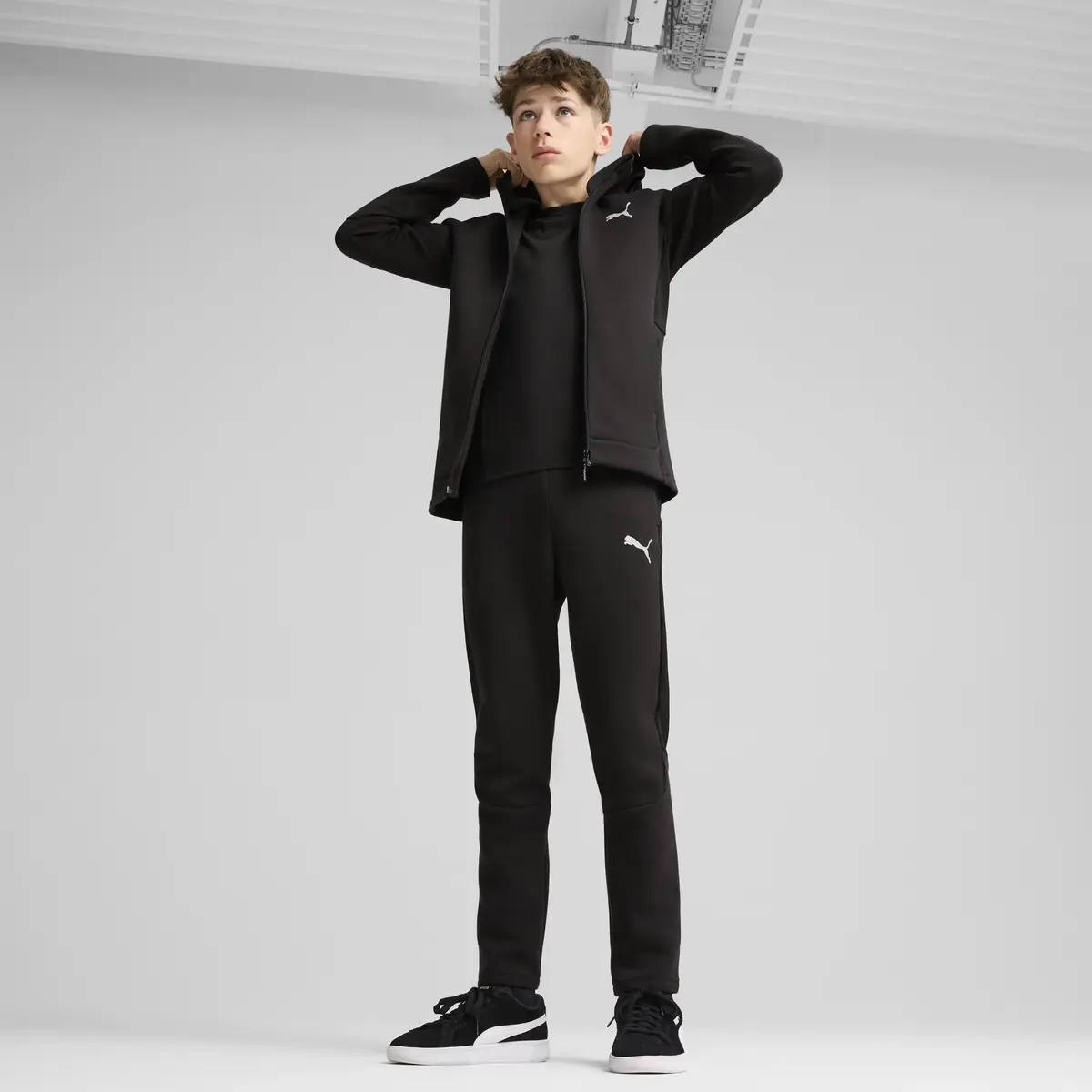 Puma EVOSTRIPE FZ Hoodie DK Siyah Unisex Sweatshirt