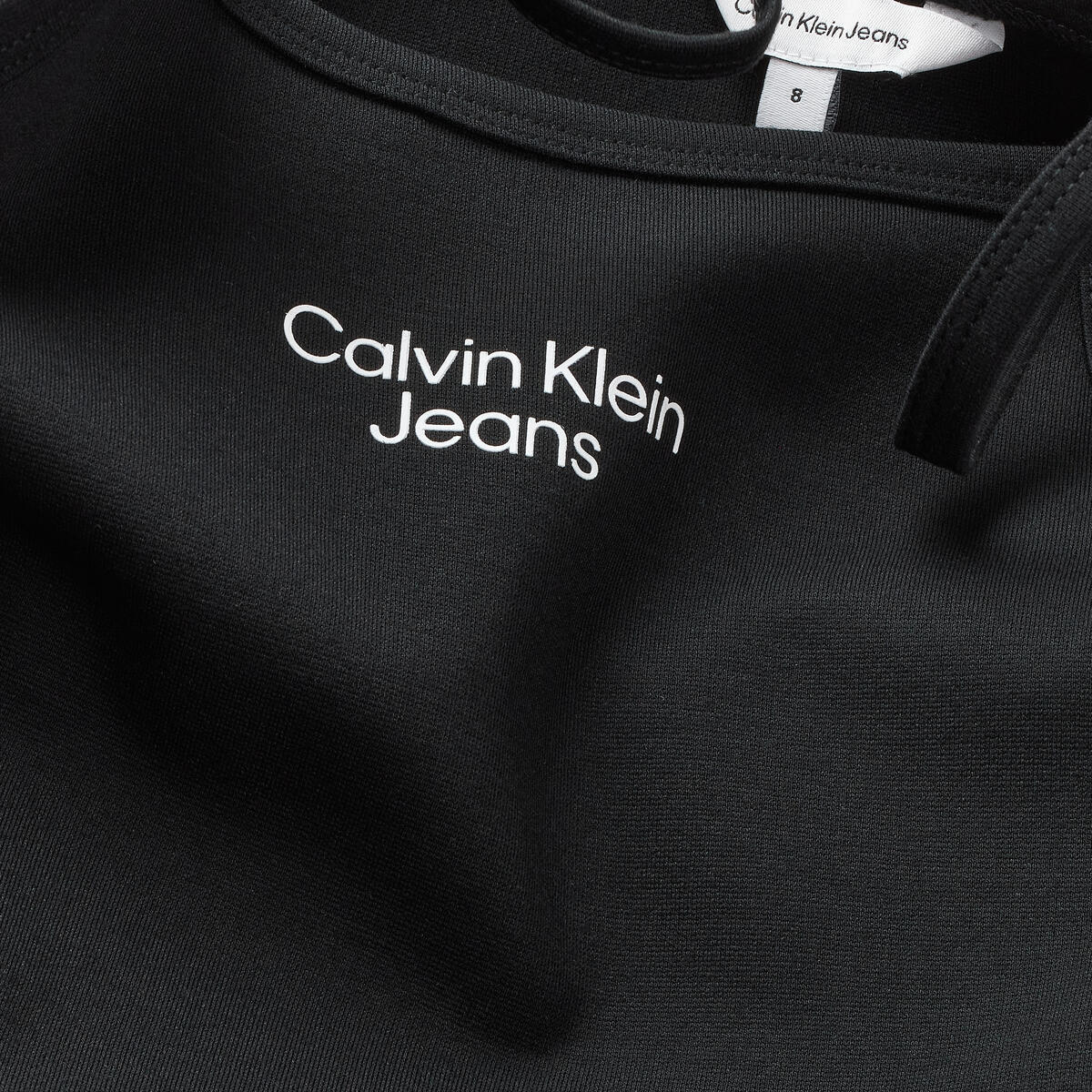 Calvin Klein STACK LOGO PUNTO STR Kadın Siyah Elbise