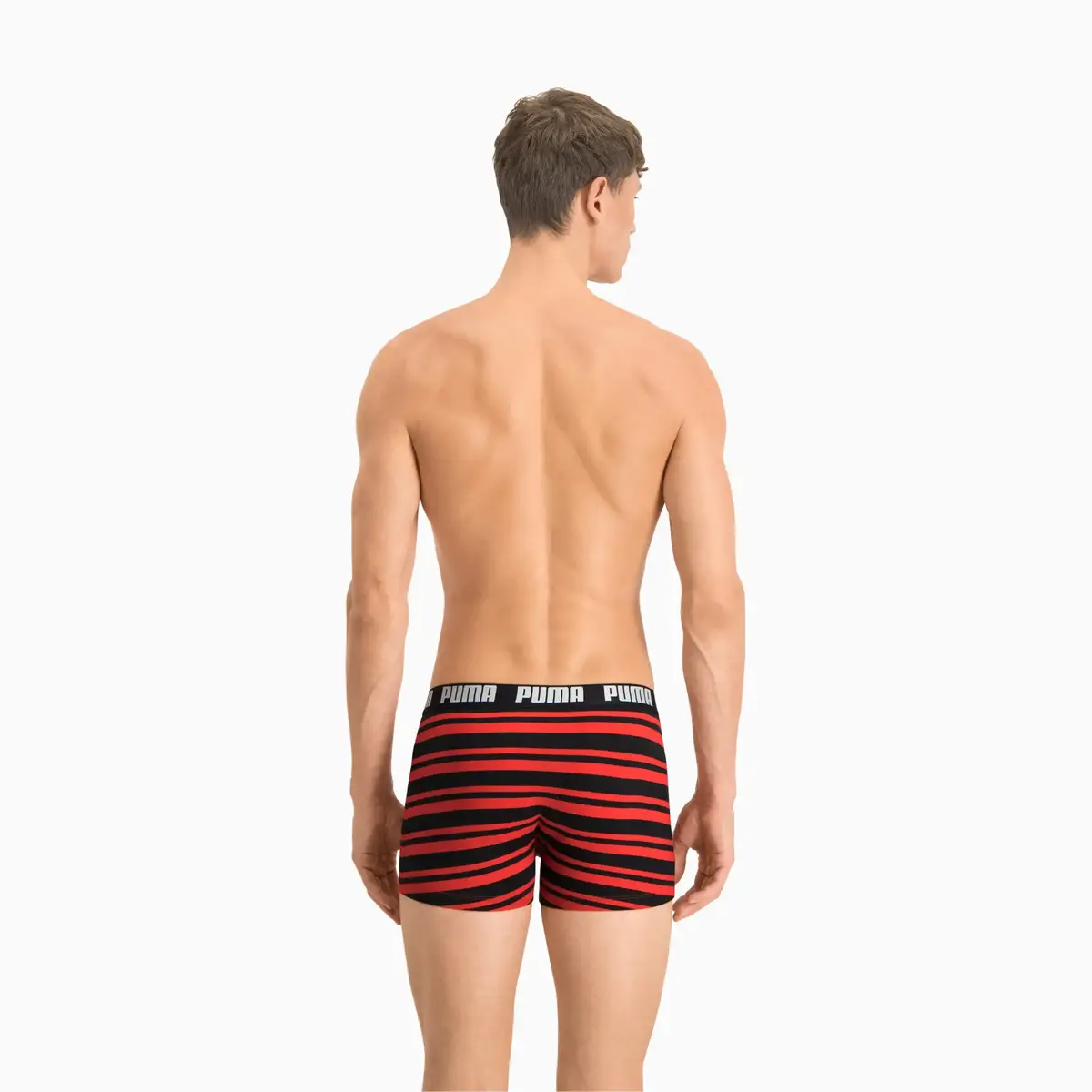 Puma PUMA HERITAGE STRIPE BOXER 2P red / blac Kırmızı/Siyah Erkek 2'li Boxer