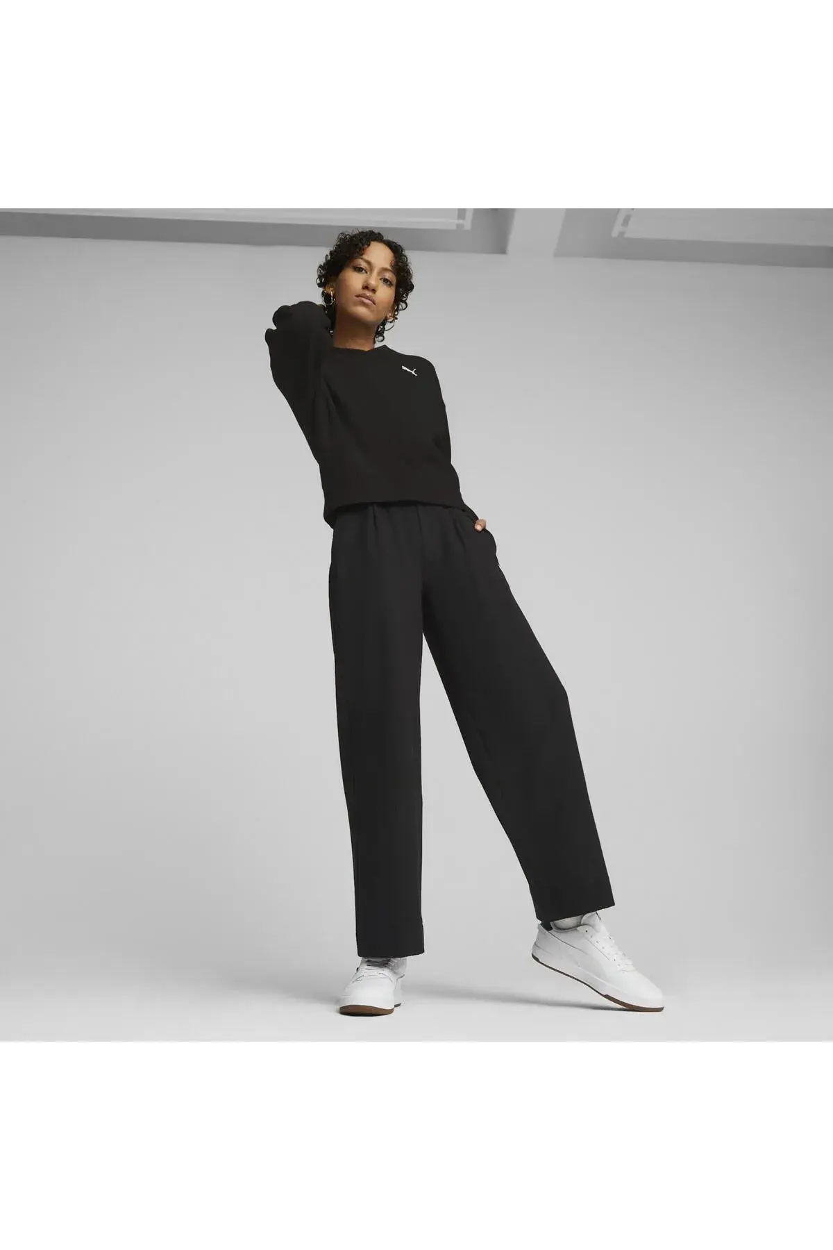 Puma HER High Waist Straight Pants Siyah Kadın Eşofman Altı