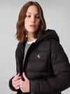 Calvin Klein LIGHTWEIGHT LOGO PUF, UB1 Siyah Kadın Mont