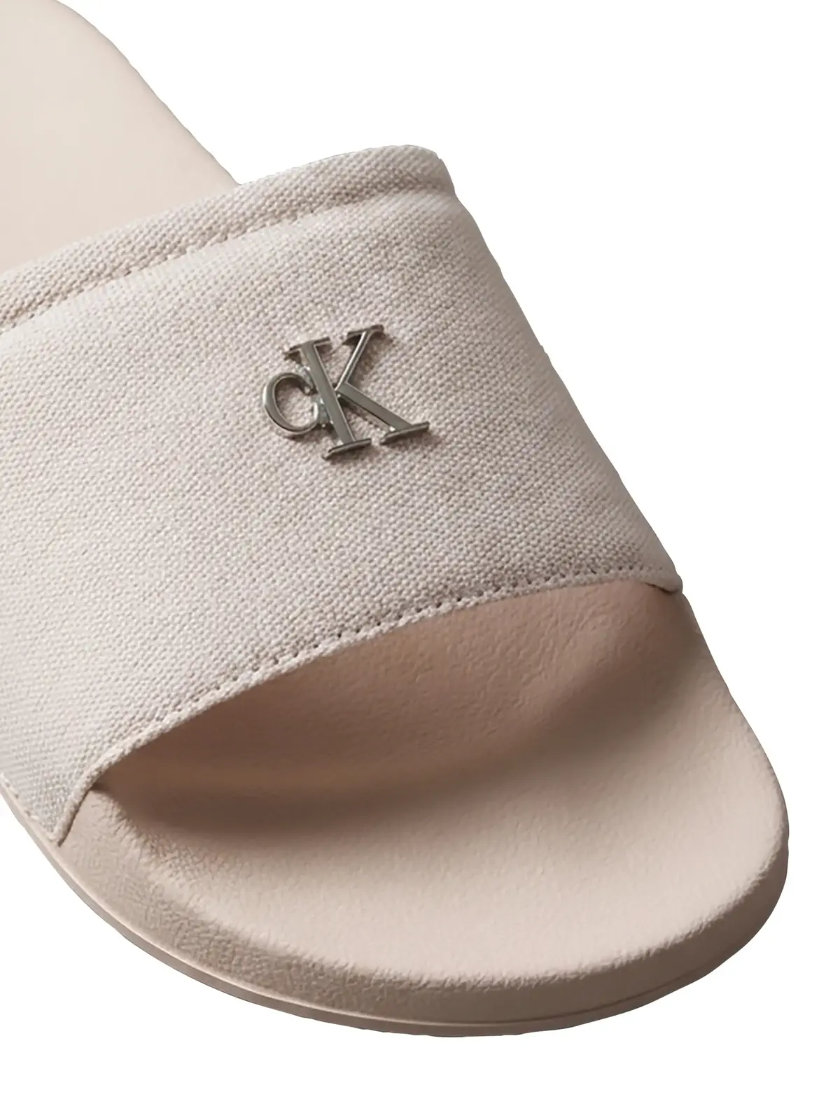 Calvin Klein ESS SLIDE CANVAS HDW Pudra Kadın Kanvas Logolu Terlik
