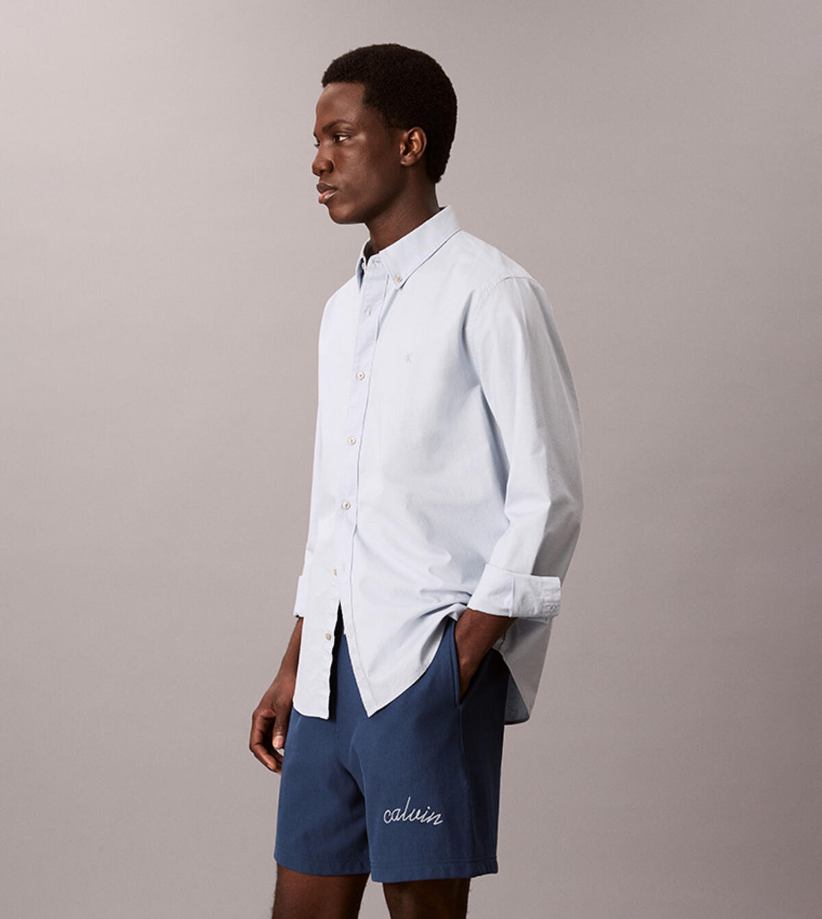 Calvin Klein PREMIUM TERRY CHAIN STITCH SHORT Mavi Erkek Şort