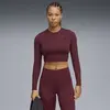 Puma W PUMA SHAPE CROPPED LS Bordo Kadın Antrenman T-Shirt